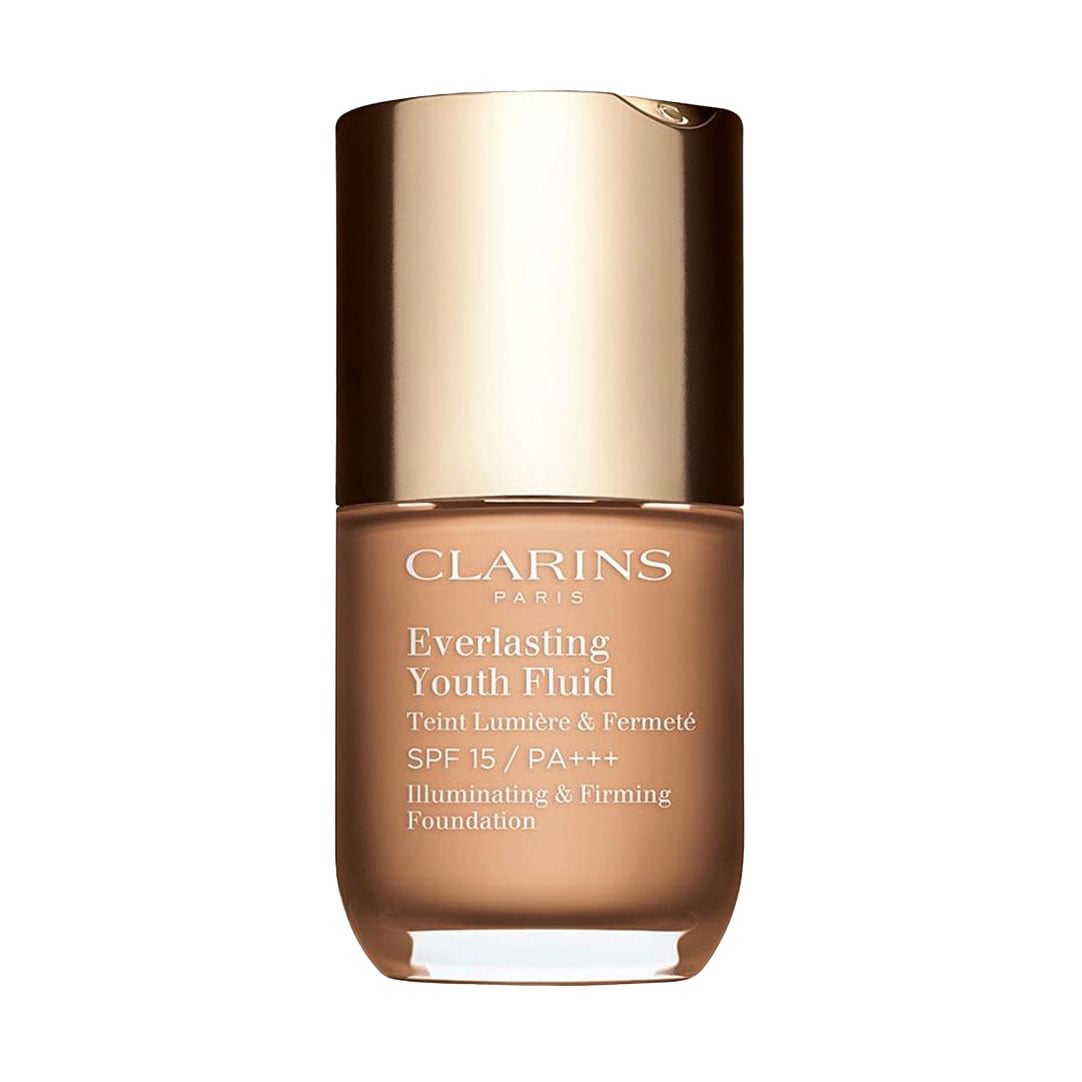 Стійкий тональний флюїд для обличчя Clarins Everlasting Youth Fluid SPF 15, з омолоджувальною дією, 110N Honey, 30 мл